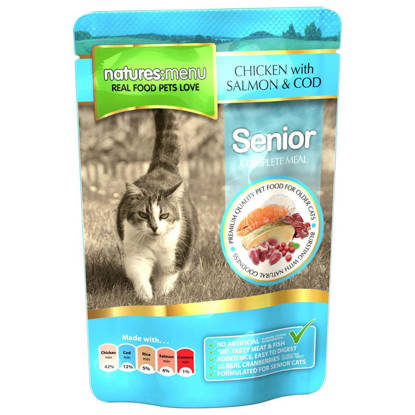 Picture of Natures Menu Cat Senior Pouch - 12 x 100g